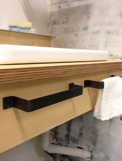 アイアンタオル掛け 黒皮鉄